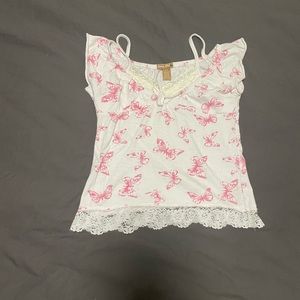 Jeanie bleu butterfly top